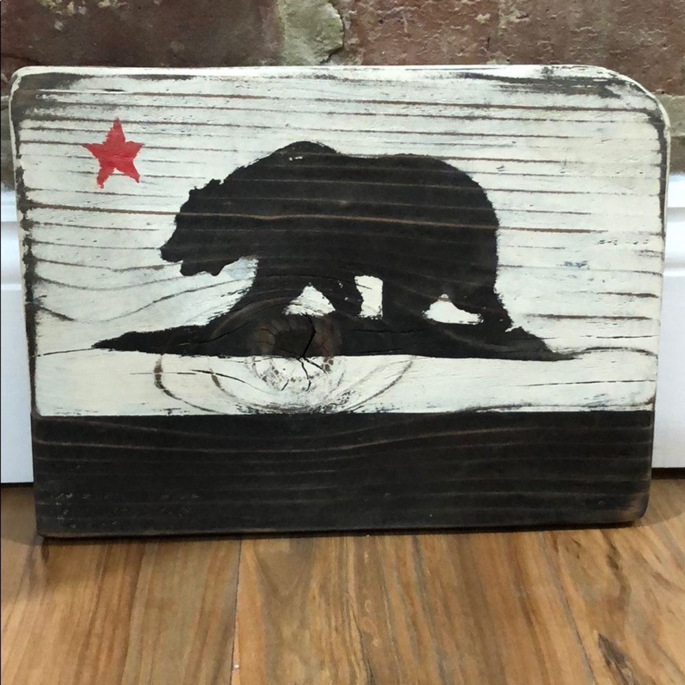 California Flag Wooden Sign